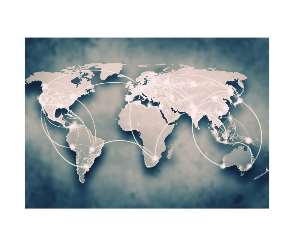 Stylised world with connection ingredient lines